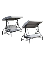 ZÁHRADNÁ A BALKÓNOVÁ HOJDAČKA NINA 3-MIESTNA SIVÁ