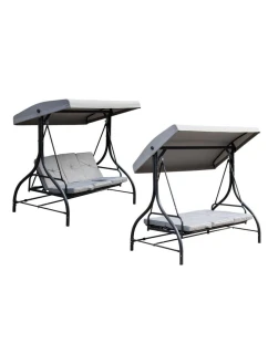 ZÁHRADNÁ A BALKÓNOVÁ HOJDAČKA NINA 3-MIESTNA SIVÁ