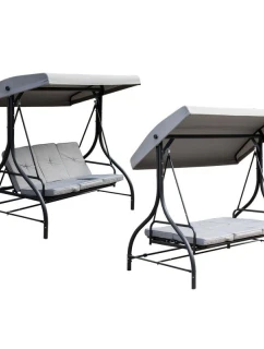 ZÁHRADNÁ A BALKÓNOVÁ HOJDAČKA NINA 3 MIESTA SIVÁ