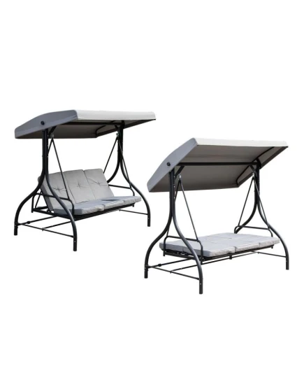 ZÁHRADNÁ A BALKÓNOVÁ HOJDAČKA NINA 3-MIESTNA SIVÁ