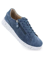 Dámske kožené topánky na platforme modré M.Daszynski 26PB17-04