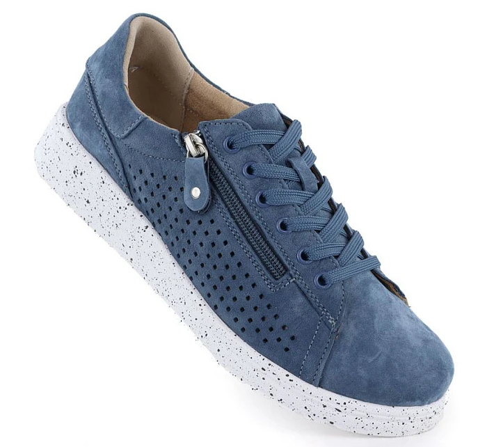 Dámske kožené topánky na platforme modré M.Daszynski 26PB17-04