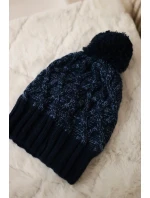 Milano fleecová čiapka K203 navy blue melange+green Milano fleecová čiapka K203 navy blue melange+green