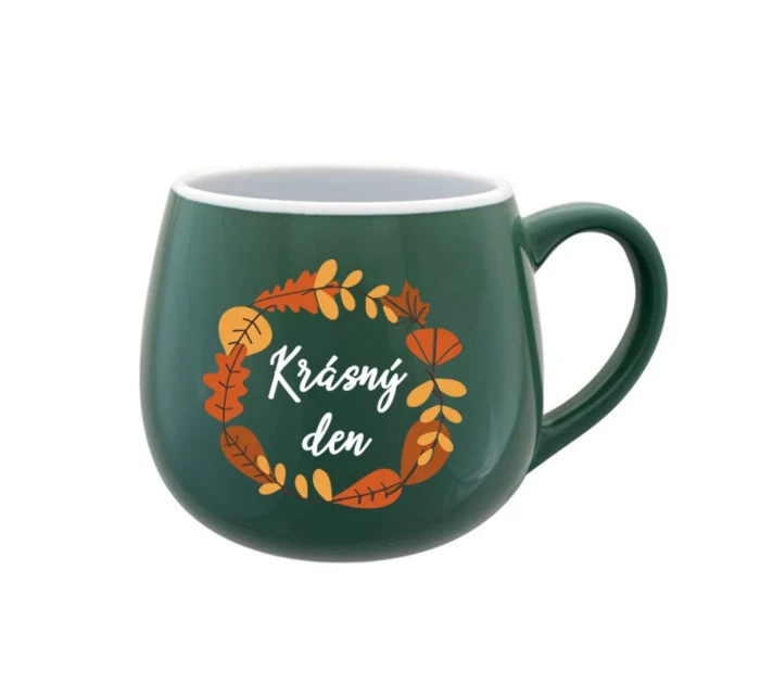 KRÁSNÝ DEN (PODZIM) - zelený keramický hrníček 300 ml