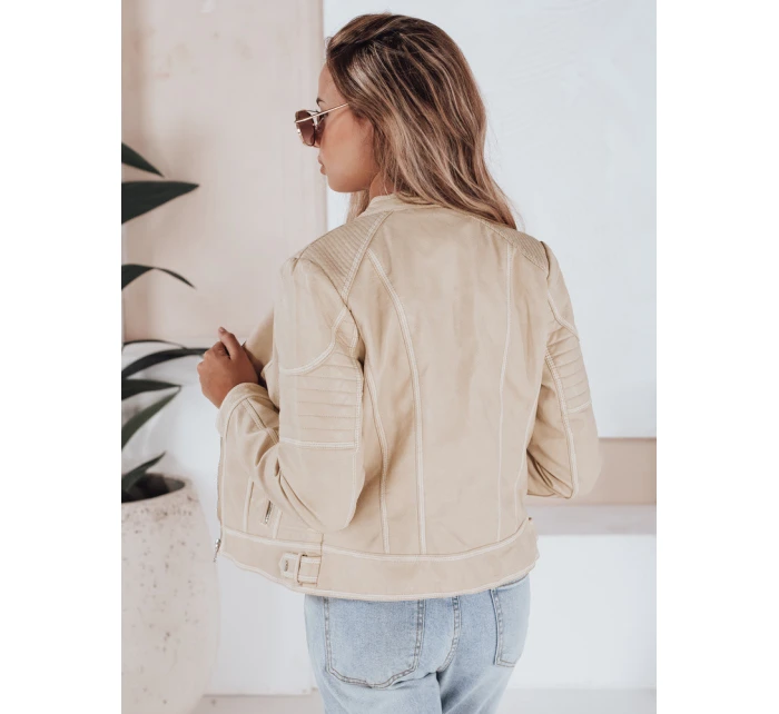 Dámská kožená bunda beige Dstreet model 21992181 - FashionStreet