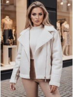 Dámská semišová bunda s ovčí kůží bílá Dstreet model 21995420 - FashionStreet