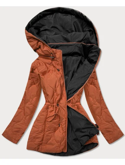 Červeno-čierna obojstranná dámska prešívaná bunda (MHM-W589) Červeno-čierna obojstranná dámska prešívaná bunda (MHM-W589)