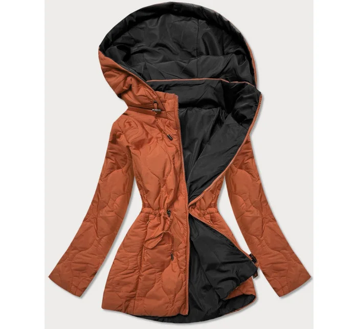 Červeno-čierna obojstranná dámska prešívaná bunda (MHM-W589) Červeno-čierna obojstranná dámska prešívaná bunda (MHM-W589)