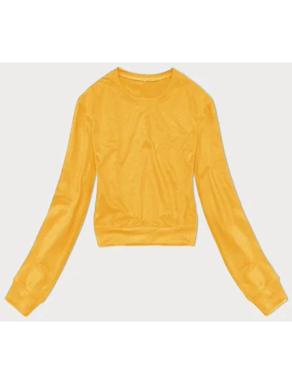 Tenká krátka žltá dámska mikina (8B938-117) Tenká krátka žltá dámska mikina (8B938-117)