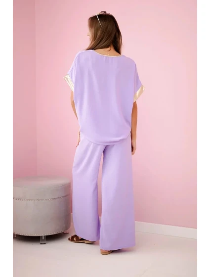 Viskózová súprava so zlatým lemovaním svetlo fialová Viskózová súprava so zlatým lemovaním svetlo fialová