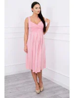 Šaty so širokými ramienkami púdrovo ružové