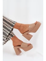Dámské Sandały Z Eko Kůže Na Podpatku A Platformě Khaki model 21688928 - Boto