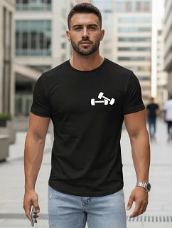 Tshirt męski z nadrukiem czarny model 22156960 - FashionStreet