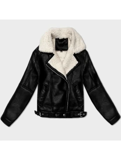 Dámska prechodná kožená bunda s kožušinovou podšívkou J Style (11Z8267)