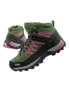 CMP Rigel dámske trekové topánky kožené odolné nepremokavé členkové topánky zelené dámske