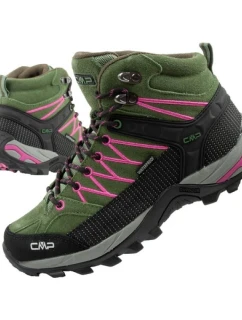 CMP Rigel dámske trekové topánky kožené odolné nepremokavé členkové topánky zelené dámske