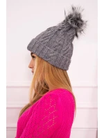 Fleecová kockovaná čiapka K226 tmavo šedá