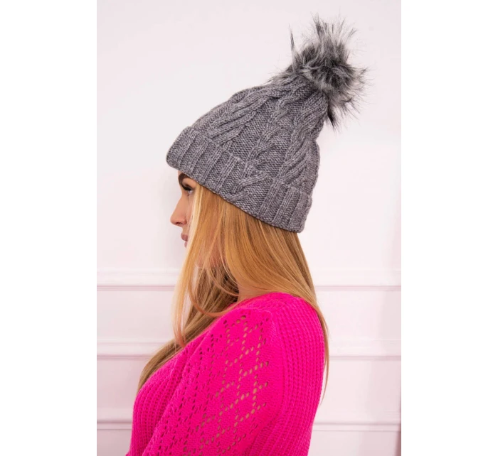 Fleecová kockovaná čiapka K226 tmavo šedá