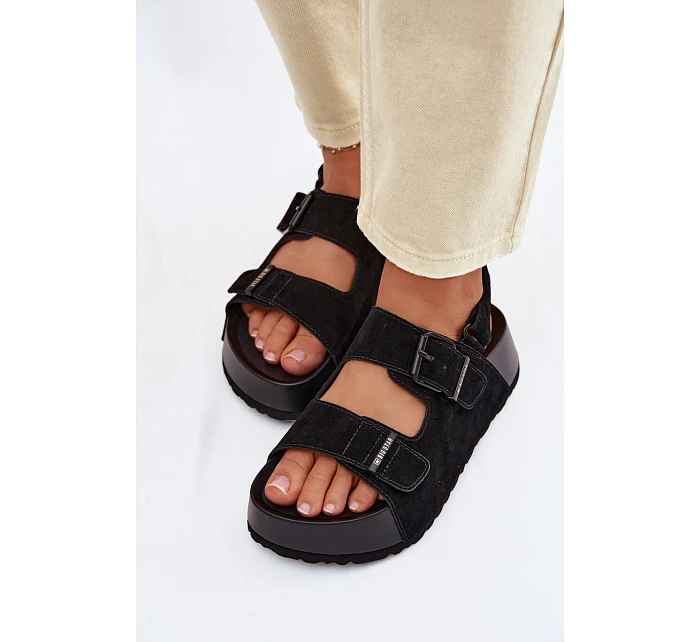 Semišové sandály na platformě Big Star TT274237 Černé