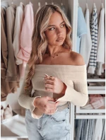 Dámská halenka s odhalenými rameny béžová Dstreet model 21985579 - FashionStreet