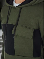 Pánská khaki mikina s kapucí Dstreet model 21986066 - FashionStreet Pánská khaki mikina s kapucí Dstreet model 21986066 - FashionStreet