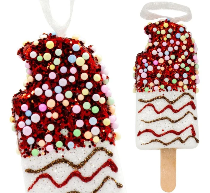 ZMRZLINOVÁ DEKORÁCIA ZÁVESNÁ OZDOBA 3KS BIELA