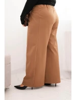 Dámske Plus veľkosť široké nohavice s ťavou plisé