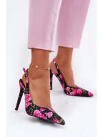 Zdobione Sandały Na Szpilce W Róże Czarne Vevessa