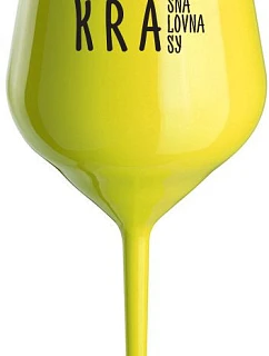 BEAUTIFUL QUEEN OF BEAUTY - žltý nerozbitný pohár na víno 470 ml