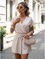 Kombinezon damski z dekoltem beżowy model 22198773 - FashionStreet