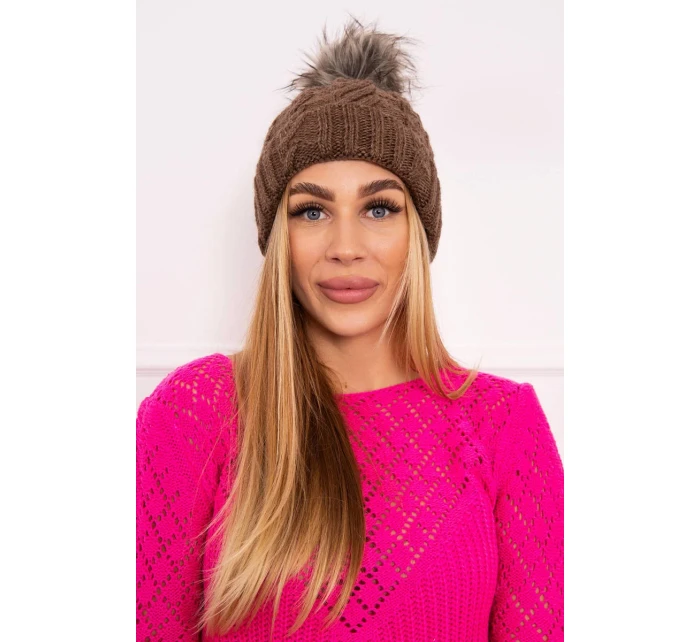 Fleecová kockovaná čiapka K226 mocca Fleecová kockovaná čiapka K226 mocca