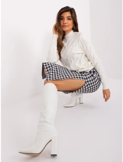 Sukňa LK SD 509400 1.09P biela a čierna