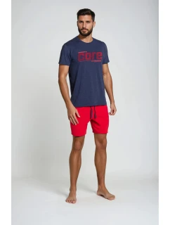 Pyžamo Oxford 38285-59X tmavo modrá a červená - Henderson