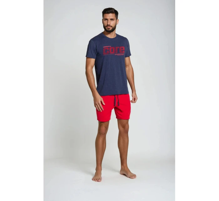 Pyžamo Oxford 38285-59X tmavo modrá a červená - Henderson