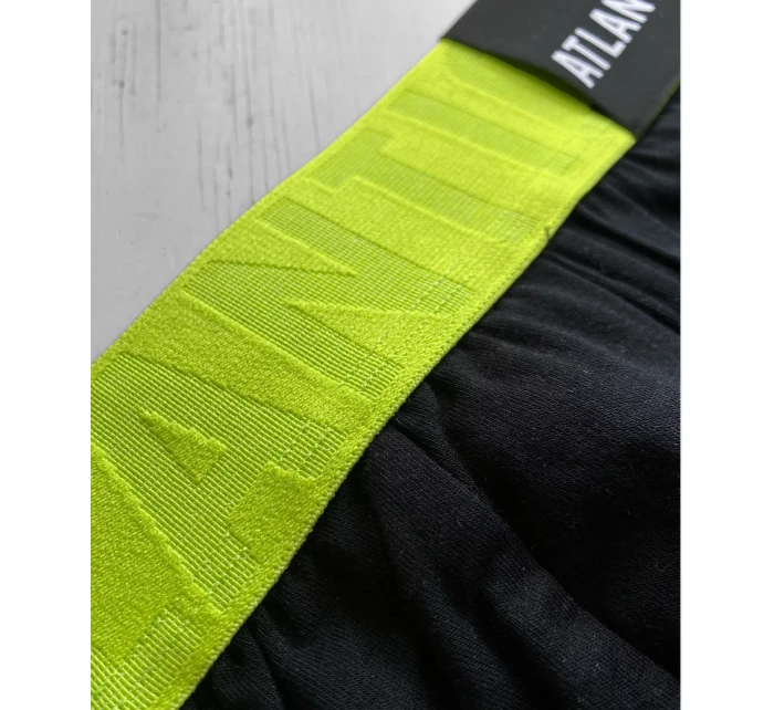 Pánske boxerky ATLANTIC PREMIUM s mikromodalom - čierna/žltá