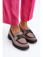 Elegantné dámske kožené mokasíny, tmavobéžové Triana