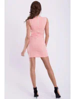 Dámske spoločenské šaty EMAMODA zdobené kamene broskyňové - Broskyňová / L - YNS