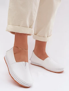 Dámske kožené poltopánky LR61-7051 white - S.Barski