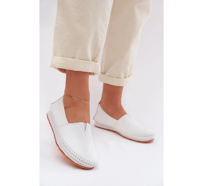 Kožené dámské polobotky model 22064256 bílé - S.Barski