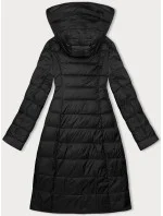 Dlouhá černá dámská bunda s kapucí model 21247122 - Ann Gissy