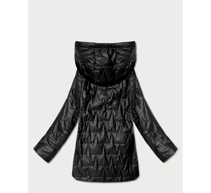 Cienka kurtka z kapturem plus size Goodlookin czarna (B8576-1)