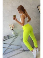 Bavlněné kalhoty žluté neonové