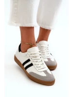 Zazoo N1068 Skórzane Niskie Sneakersy Damskie Białe