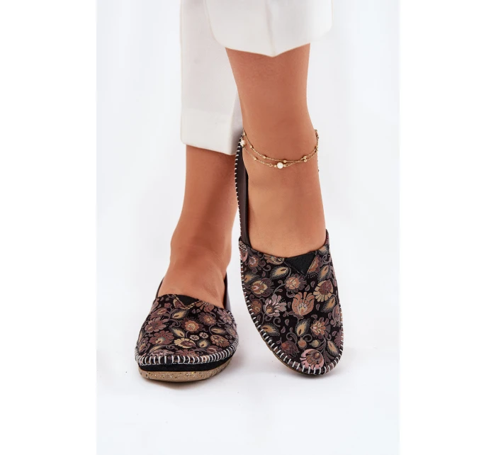 Kožené Vzorované Baletky model 21693638 Černé - Maciejka