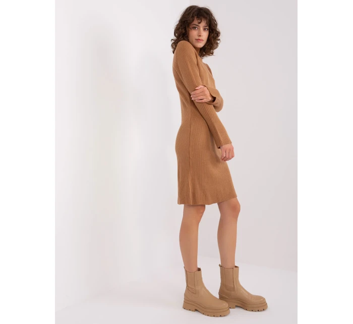 Sukienka BA SK model 19011789 camelowy - FPrice Sukienka BA SK model 19011789 camelowy - FPrice