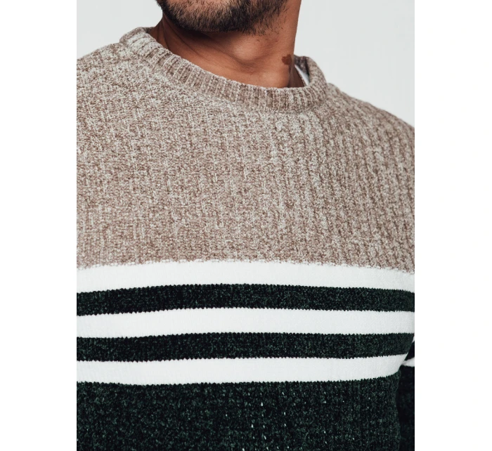 Pánský pruhovaný zelený svetr Dstreet model 21982383 - FashionStreet