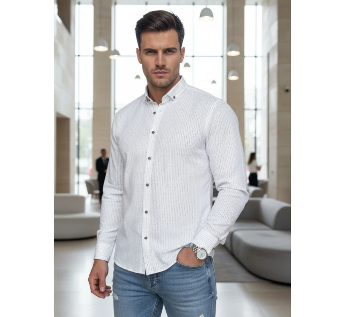 Koszula męska slim fit  biała model 22007695 - FashionStreet