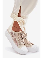 Lee Cooper LCW-26-44-4481 Dámske šnurovacie tenisky na platforme Beige Lee Cooper LCW-26-44-4481 Dámske šnurovacie tenisky na platforme Beige