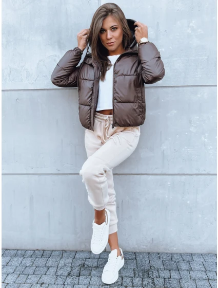 Dámská prošívaná bunda hnědá Dstreet model 21971044 - FashionStreet