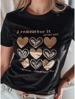 Dámske tričko so srdcom LOVETIK čierne FashionStreet RY2734